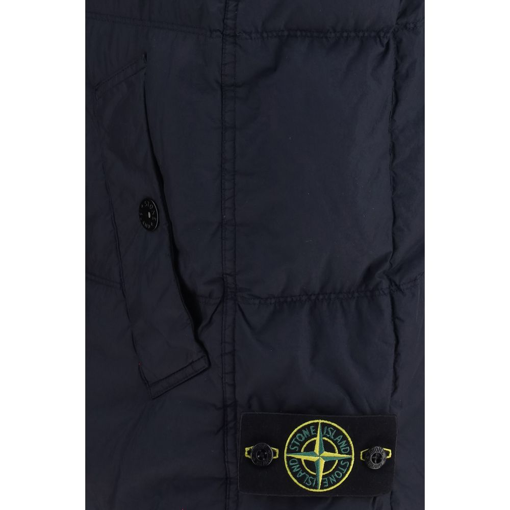 Stone Island Blue Goose Down Sleeveless Jacket