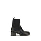 Santoni Black Calf Leather Bos Taurus Ankle Boots