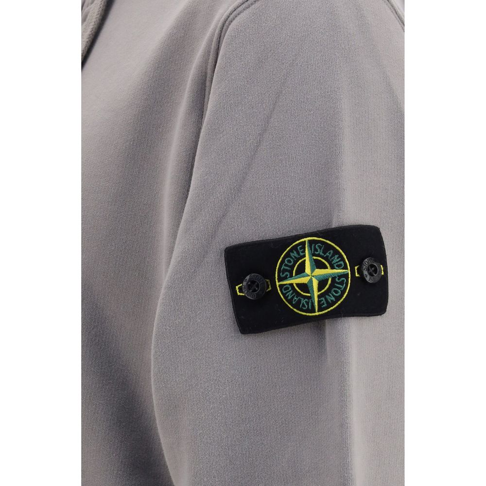 Stone Island Gray Cotton Sweatshirt