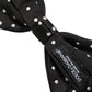 Dolce & Gabbana Black White Polka Dot Adjustable Neck Papillon Bow Tie