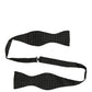 Dolce & Gabbana Black White Polka Dot Adjustable Neck Papillon Bow Tie
