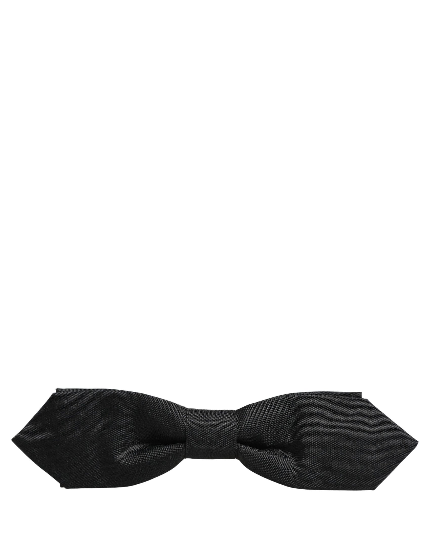 Dolce & Gabbana Men Black Polyester Adjustable Neck Papillon Bow Tie
