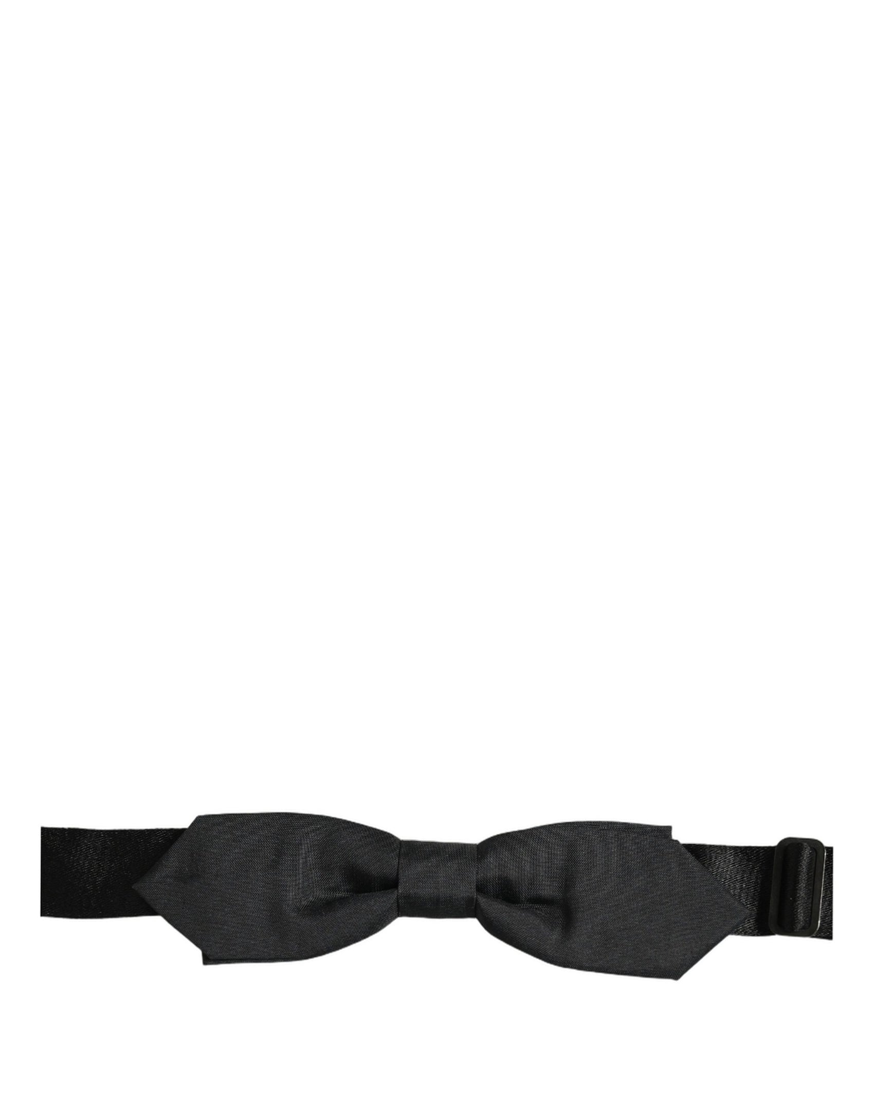 Dolce & Gabbana Men Black Polyester Adjustable Neck Papillon Bow Tie