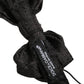 Dolce & Gabbana Men Black Paisley Silk Adjustable Neck Papillon Bow Tie