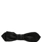 Dolce & Gabbana Black White Polka Dot Adjustable Neck Papillon Bow Tie