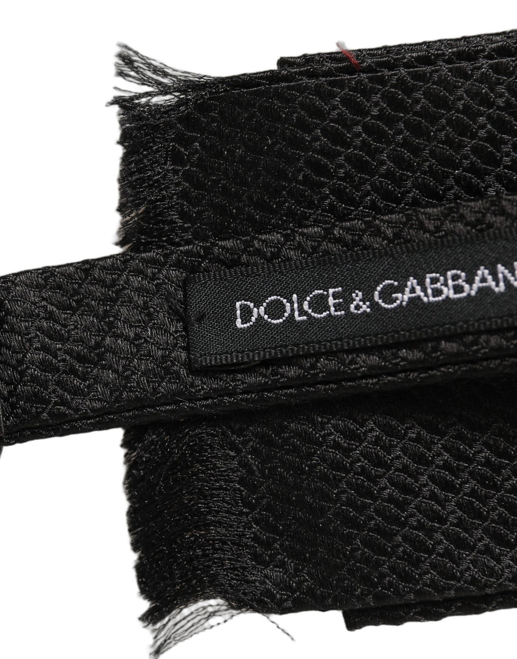 Dolce & Gabbana Men Black 100% SIlk Adjustable Neck Papillon Bow Tie
