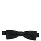 Dolce & Gabbana Men Black Green Paisley Adjustable Neck Papillon Bow Tie