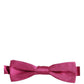 Dolce & Gabbana Men Pink 100% Silk Adjustable Neck Papillon Bow Tie