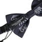 Dolce & Gabbana Men Black Crown Silk Adjustable Neck Papillon Bow Tie