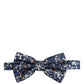 Dolce & Gabbana Men Navy Blue Floral Adjustable Neck Papillon Bow Tie