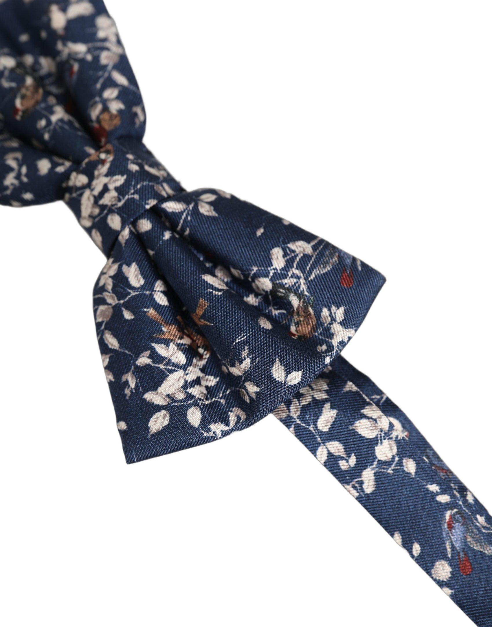 Dolce & Gabbana Men Navy Blue Floral Adjustable Neck Papillon Bow Tie