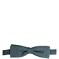 Dolce & Gabbana Men Steel Blue 100% Silk Adjustable Neck Papillon Bow Tie
