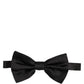 Dolce & Gabbana Men Black 100% Silk Adjustable Neck Papillon Bow Tie