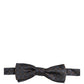 Dolce & Gabbana Men Dark Gray Geometric Adjustable Neck Bow Tie