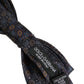 Dolce & Gabbana Men Dark Gray Geometric Adjustable Neck Bow Tie