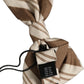 Dolce & Gabbana Men Brown Beige Stripes Adjustable Neck Papillon Bow Tie