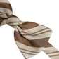 Dolce & Gabbana Men Brown Beige Stripes Adjustable Neck Papillon Bow Tie