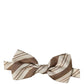Dolce & Gabbana Men Brown Beige Stripes Adjustable Neck Papillon Bow Tie