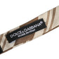 Dolce & Gabbana Men Brown Beige Stripes Adjustable Neck Papillon Bow Tie