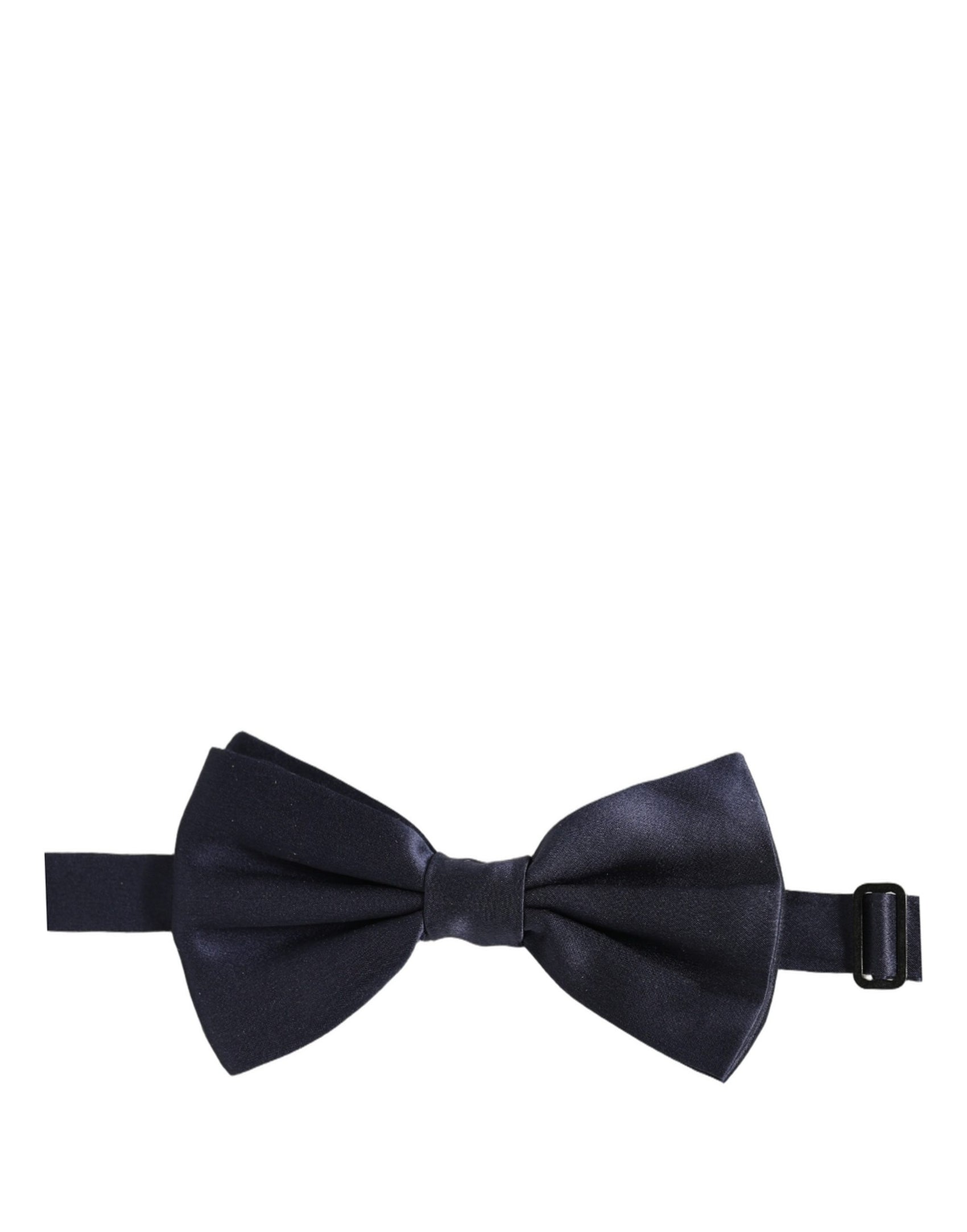 Dolce & Gabbana Dark Blue 100% Silk Adjustable Neck Papillon Bow Tie