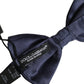 Dolce & Gabbana Dark Blue 100% Silk Adjustable Neck Papillon Bow Tie