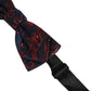 Dolce & Gabbana Men Blue Red Paisley Adjustable Neck Papillon Bow Tie