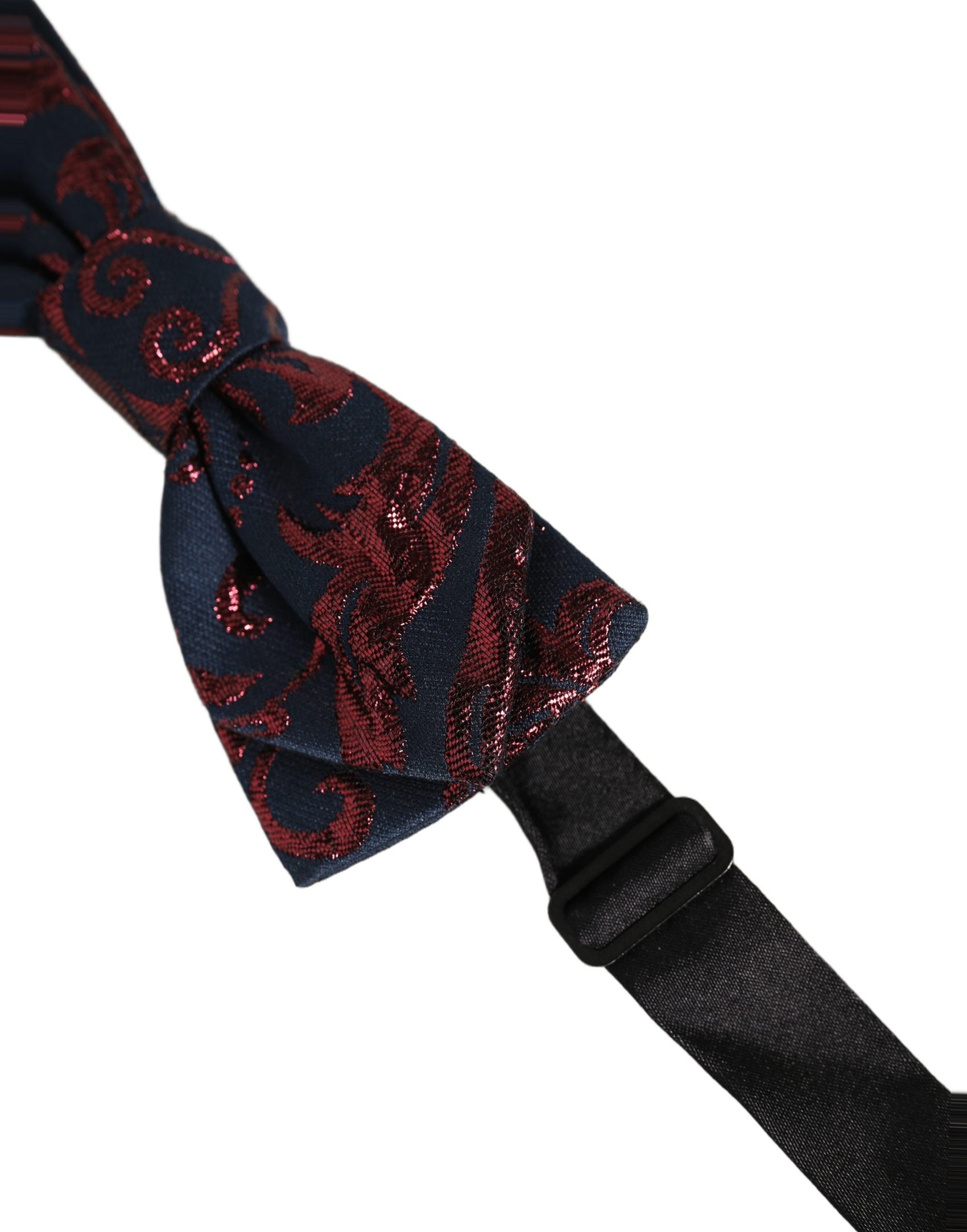 Dolce & Gabbana Men Blue Red Paisley Adjustable Neck Papillon Bow Tie