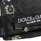 Dolce & Gabbana Men Black Floral Silk Adjustable Neck Papillon Bow Tie