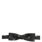 Dolce & Gabbana Men Black Floral Silk Adjustable Neck Papillon Bow Tie
