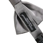 Dolce & Gabbana Men Gray 100% Silk Adjustable Neck Papillon Bow Tie