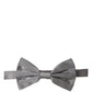 Dolce & Gabbana Men Gray 100% Silk Adjustable Neck Papillon Bow Tie