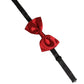Dolce & Gabbana Men Black Red Silk Adjustable Neck Papillon Bow Tie