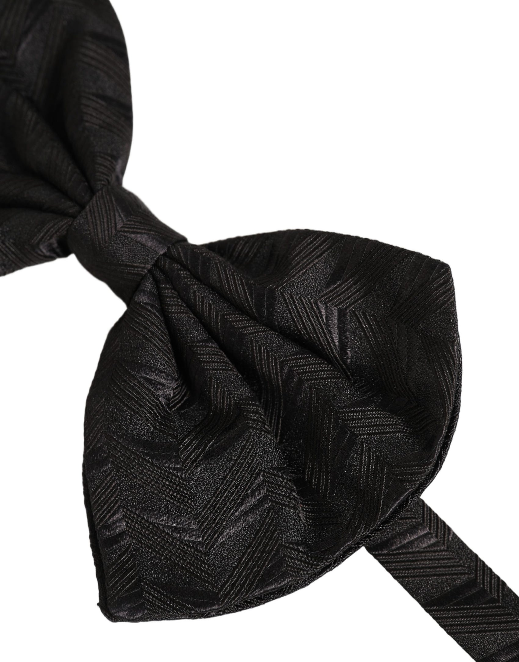 Dolce & Gabbana Men Black Patterned Adjustable Neck Papillon Bow Tie