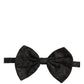 Dolce & Gabbana Men Black Patterned Adjustable Neck Papillon Bow Tie