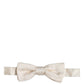 Dolce & Gabbana Men Off White 100% Silk Adjustable Neck Papillon Bow Tie