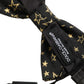 Dolce & Gabbana Men Black Star 100% Silk Adjustable Neck Papillon Bow Tie