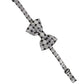 Dolce & Gabbana Men Black Silver Circles Adjustable Neck Papillon Bow Tie