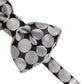 Dolce & Gabbana Men Black Silver Circles Adjustable Neck Papillon Bow Tie