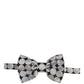 Dolce & Gabbana Men Black Silver Circles Adjustable Neck Papillon Bow Tie