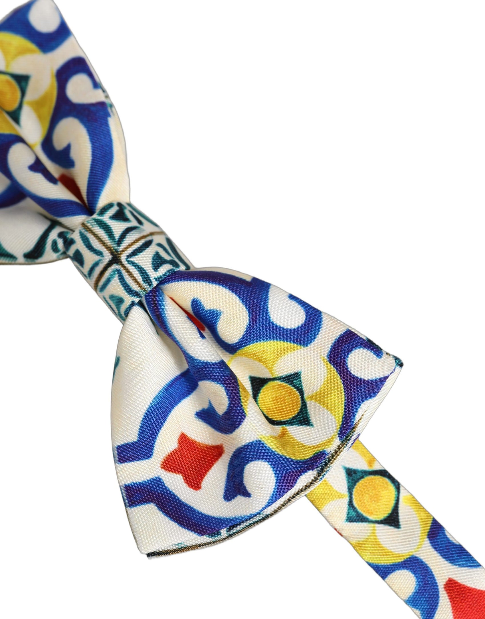 Dolce & Gabbana Men Multicolor Majolica Adjustable Neck Papillon Bow Tie
