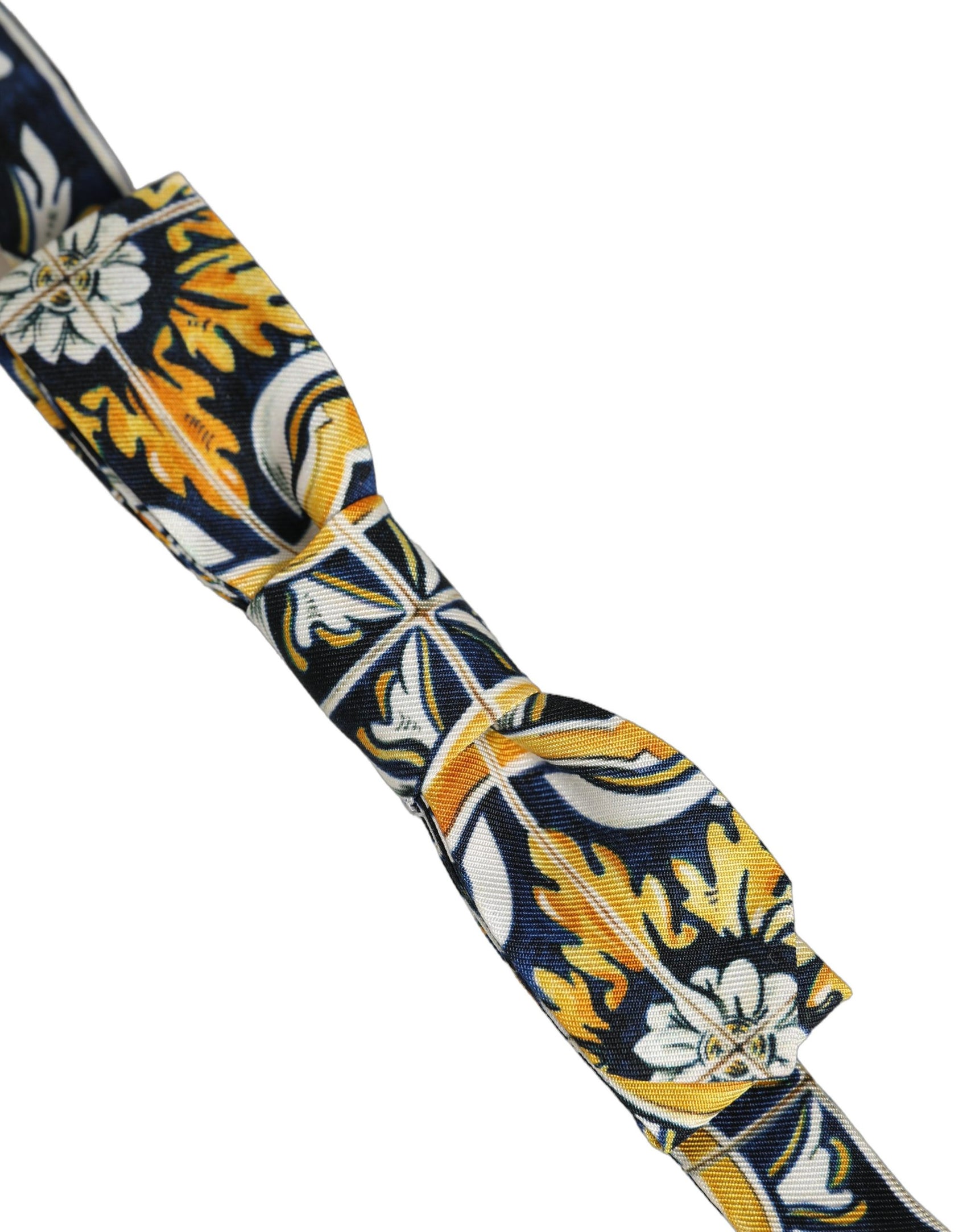 Dolce & Gabbana Multicolor Damask Style Adjustable Neck Papillon Bow Tie