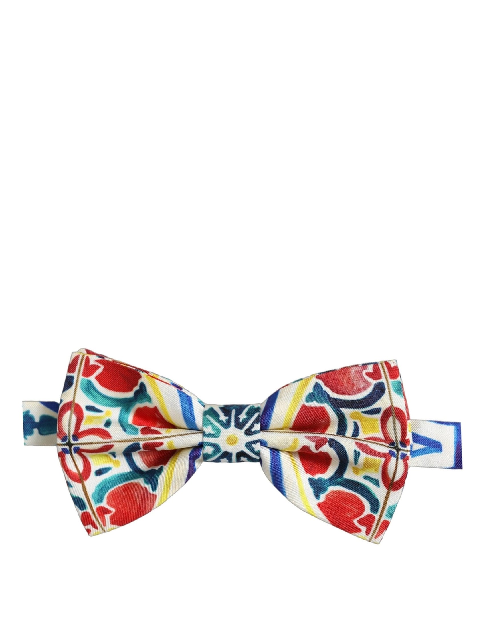 Dolce & Gabbana Men Multicolor Majolica Adjustable Neck Papillon Bow Tie