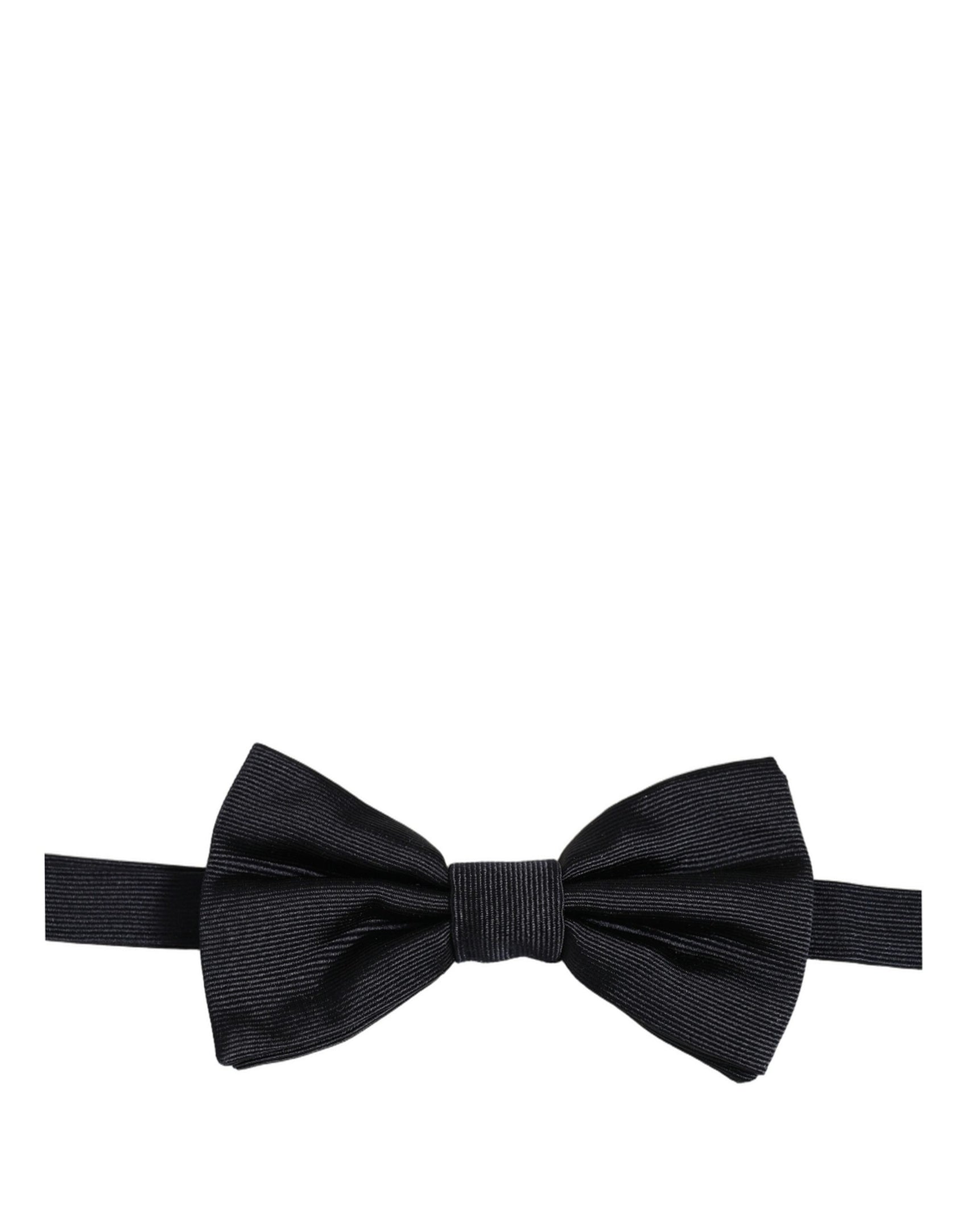 Dolce & Gabbana Men Dark Blue 100% Silk Adjustable Neck Papillon Bow Tie