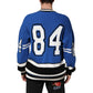 Dolce & Gabbana Blue Cotton Logo Patch Ribbed Knit Cardigan Sweater