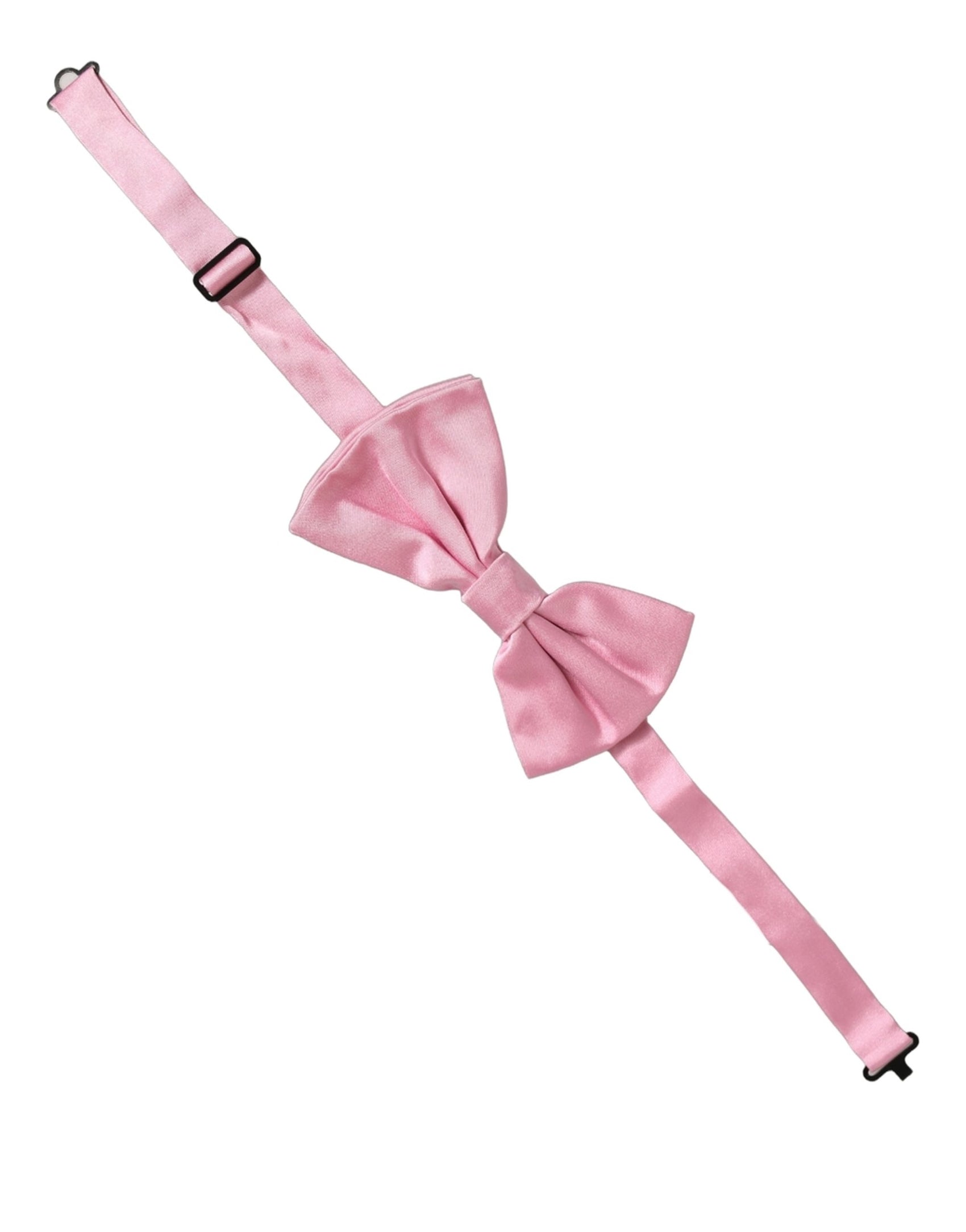 Dolce & Gabbana Men Pink 100% Silk Adjustable Neck Papillon Bow Tie