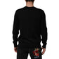 Dolce & Gabbana Black Cashmere Cherub Print Baroque Sweater