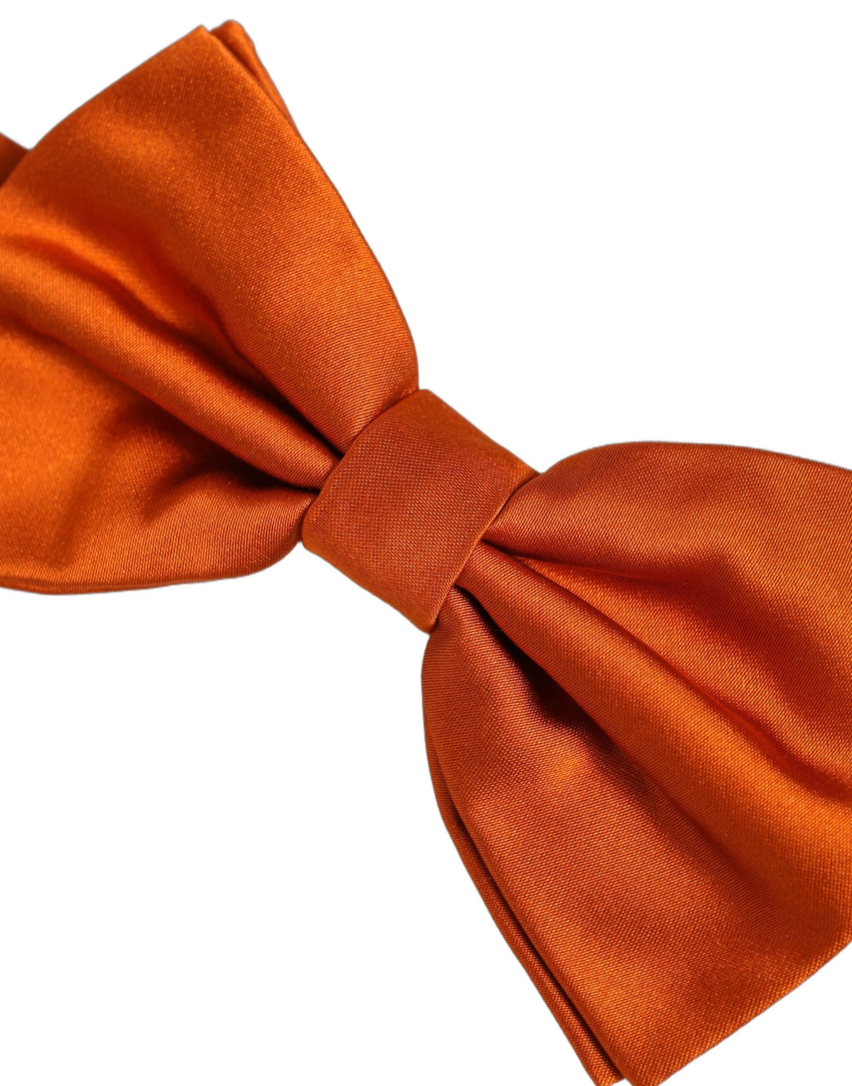 Dolce & Gabbana Men Orange 100% Silk Adjustable Neck Papillon Bow Tie