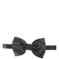 Dolce & Gabbana Men Metallic Black Silk Adjustable Neck Papillon Bow Tie