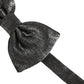 Dolce & Gabbana Men Metallic Black Silk Adjustable Neck Papillon Bow Tie