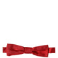 Dolce & Gabbana Men Red 100% Silk Adjustable Neck Papillon Bow Tie